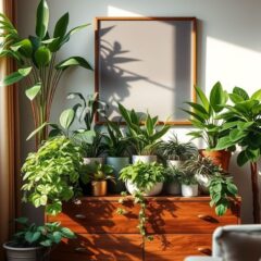 Rośliny na komodę w salonie: jak wybrać i pielęgnować dekoracje dopasowane do światła i przestrzeni