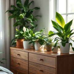 Rośliny na komodę w sypialni: jak wybrać gatunki poprawiające sen i oczyszczające powietrze