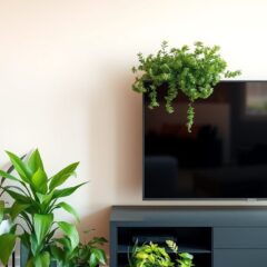 Rośliny obok telewizora: jak wybrać gatunki i zadbać o bezpieczną aranżację wnętrza